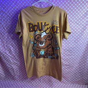 Papercut Collection Bout Time Bear Graphic T-Shirt Brown‎ Streetwear Men’s S